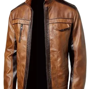 men genuine leather brown motorcycle jacket buy from jacket hive