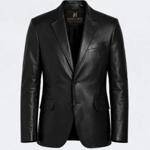 Men's Leather Blazer mens black lambskin leather blazer