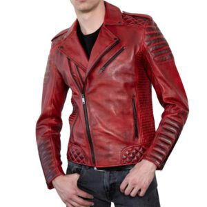 motorcycle red leather jacket mens buy from jacket hive