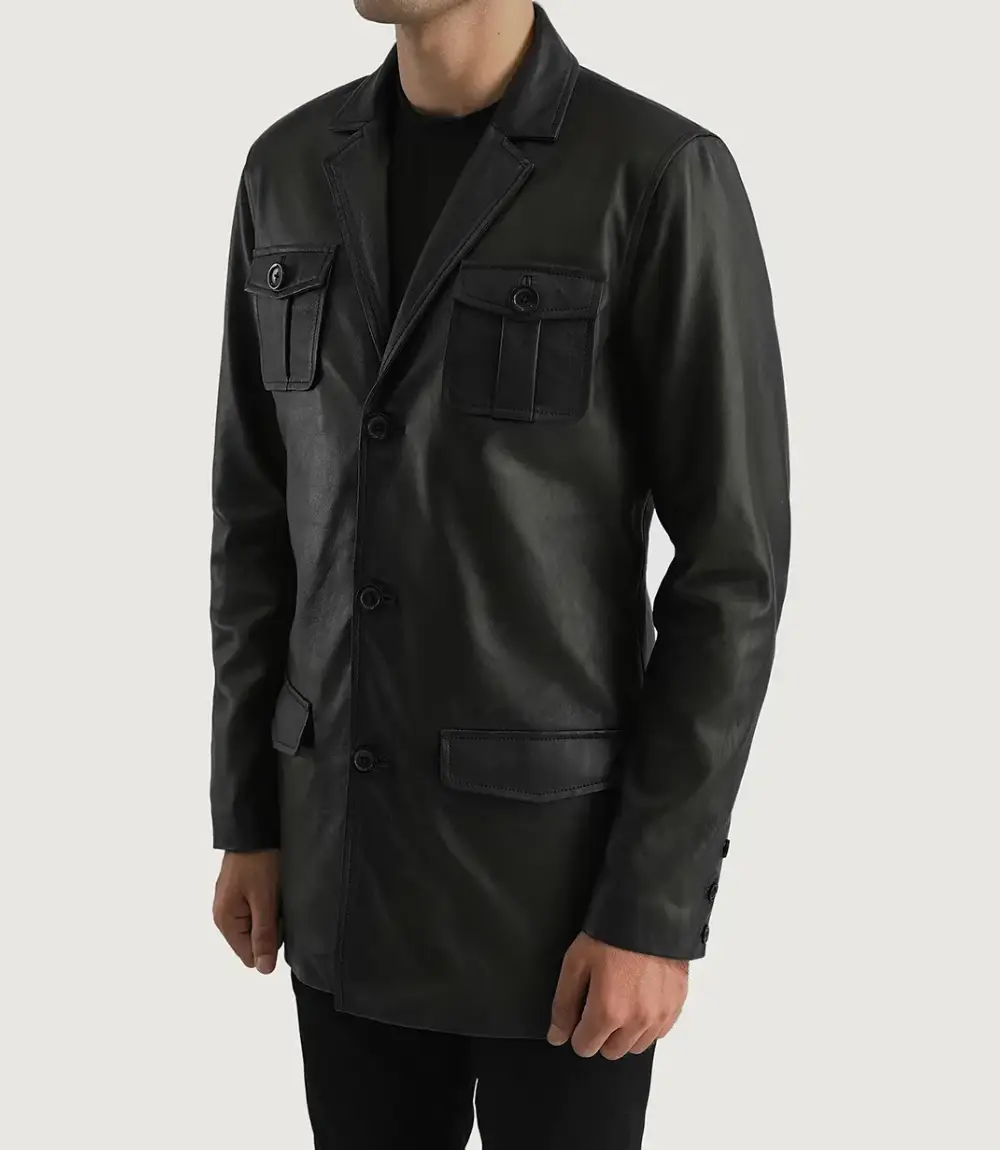 ray cutler black leather blazer side viewbuy from jacket hive ray cutler black leather blazer side viewbuy from jacket hive