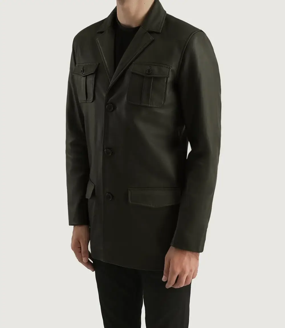 ray cutler green leather blazer button closed view buy from jacket hive ray cutler green leather blazer button closed view buy from jacket hive