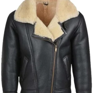 sheepskin shearling black leather jacket for men buy from jacket hive