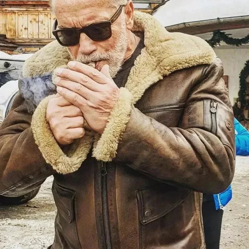 arnold leather shearling jacket for men