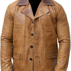 arthur rdr classic mens brown leather trench coat