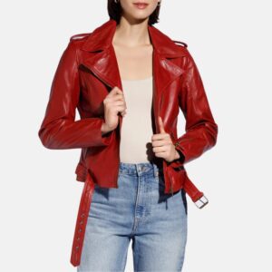 Women's Leather Jackets biker style red womens leather jacket buy from jacket hive