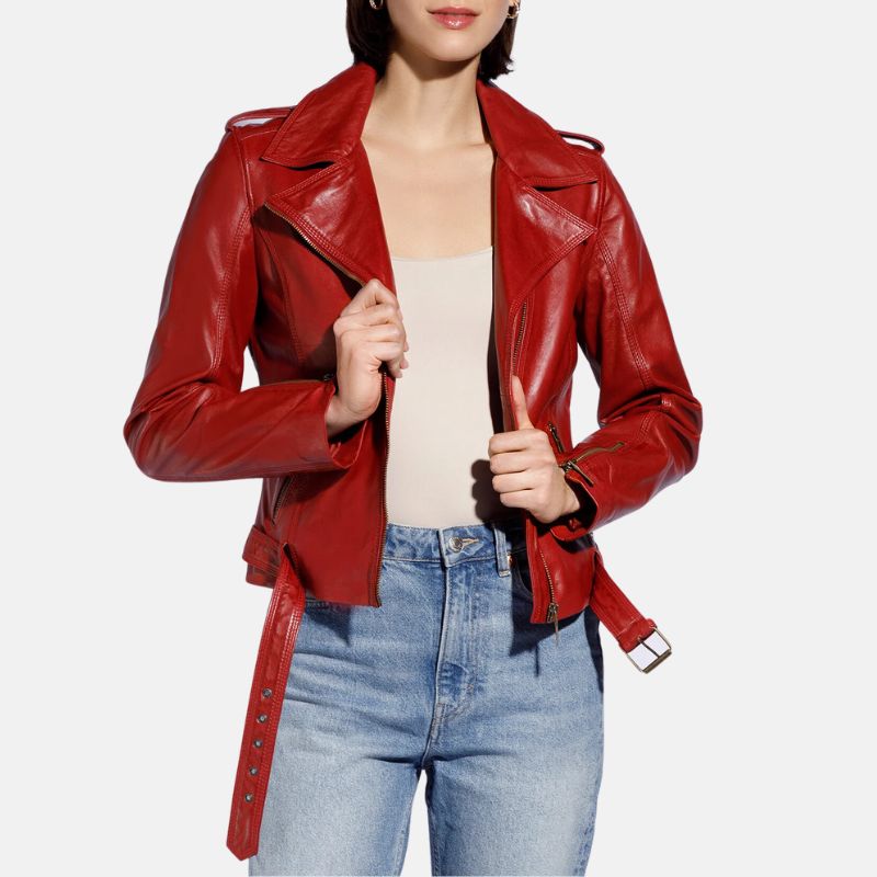 biker style red womens leather jacket buy from jacket hive biker style red womens leather jacket buy from jacket hive
