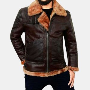 brown leather shearling jacket mens buy from jacket hive