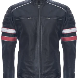 mens black leather racing jacket buy from jacket hive