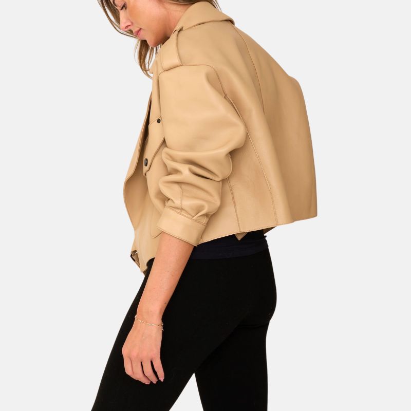 women cropped beige leather jacket buy from jacket hive women cropped beige leather jacket buy from jacket hive