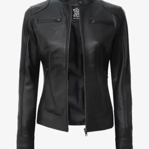 Women's Leather Jackets women black leather biker jacket buy from jacket hive
