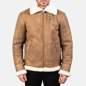 men s francis b 3 distressed brown leather bomber jacket buy from jacket hive