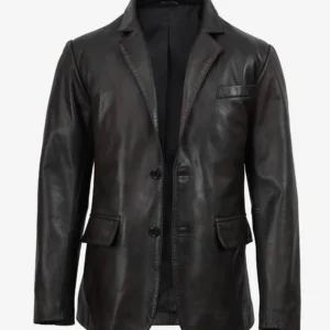 Men's Leather Blazer blazer leather jacket front view buy from jacket hive