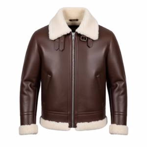 mens b3 aviator shearling jacket flight front view
