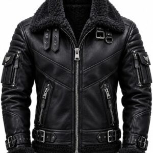 mens genuine leather b3 bomber jacket
