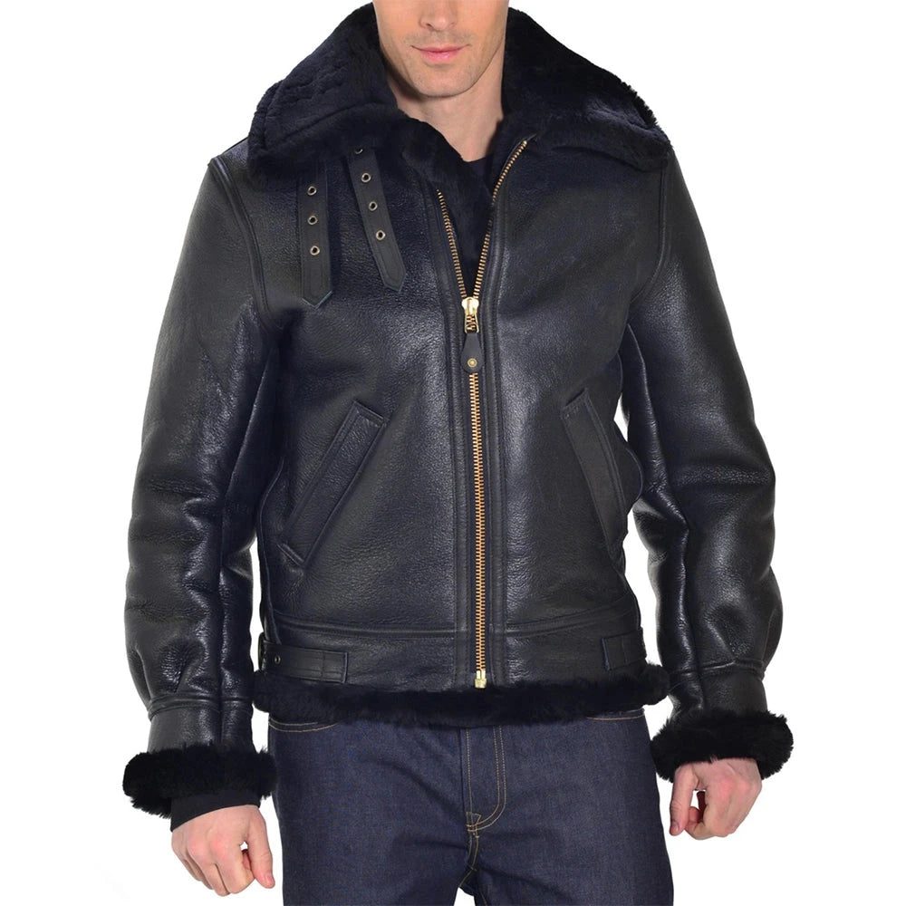 sheepskin black belted winter jacket 2 sheepskin black belted winter jacket 2