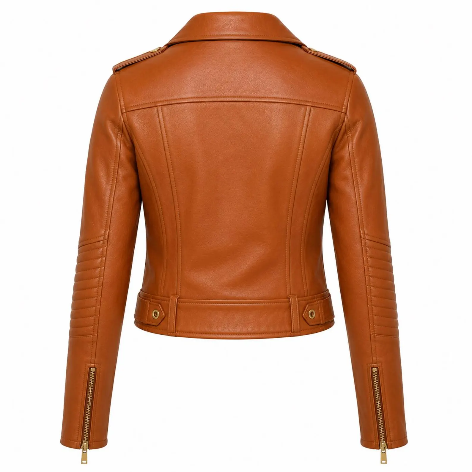 womens genuine leather cropped moto back view womens genuine leather cropped moto back view